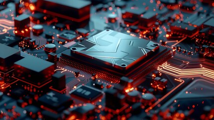 Poster - concept  The motherboard in the picture is Brain Technology RAM Gaming This motherboard has chipset and supports 12th Core processors Generate AI : Generative AI
