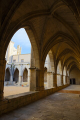 Wall Mural - Architecture of inner court of Cathedral of Saints Nazaire and Celse in Beziers