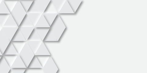 Leinwandbilder - Abstract grey template geometric triangle shape vector background with Neomorphs style. Architectural composition abstract. Polygon triangle paper grey background light and shadow Modern Design. 