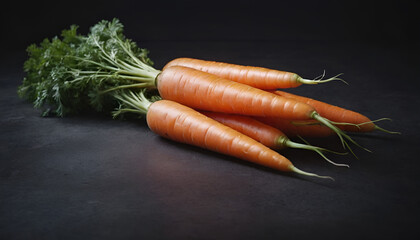 Wall Mural - carrots in a black isolated background