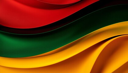 Wall Mural - black history month juneteenth day background creative modern wavy lines in red yellow green black colors background