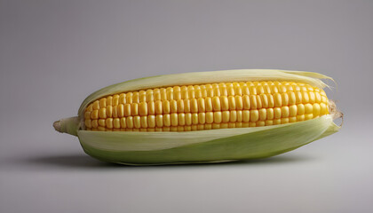 Wall Mural - corn on the cob in a white isolated background