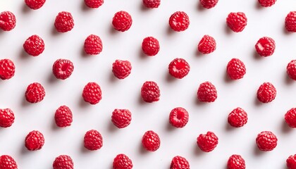 Wall Mural - seamless pattern from raspberry on white background