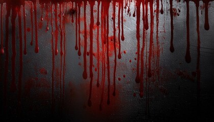 Wall Mural - halloween background blood on metal wall background