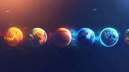 Wall Mural - glorious solar system in the galaxy