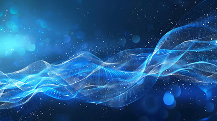 Aufkleber - beautiful abstract wave technology background with blue light digital effect corporate concept