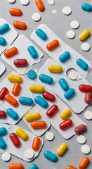 Wall Mural - pills on white background