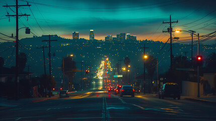 Aufkleber - Los Angeles at night