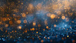 © CreativeCreations - Gold and dark blue Fireworks and bokeh in New Year eve and copy space. Abstract background holiday.