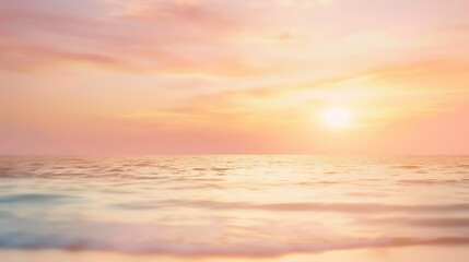 Fototapete - Blurred  sunset sky and ocean nature background