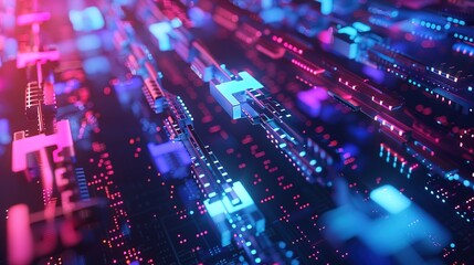 Glorious Blockchain technology illustration