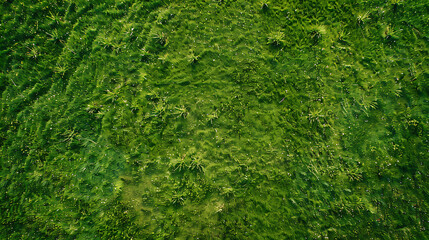 Aerial. Green grass texture background. Top view from drone.