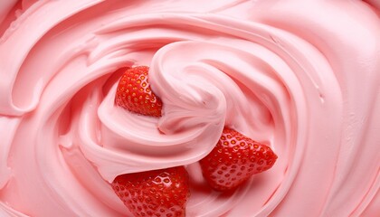 Wall Mural - lose yourself in the creamy swirls of strawberry ice cream its luscious texture and sweet aroma enchanting