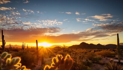 Wall Mural - a sunrise over the sonoran desert near scottsdale arizona