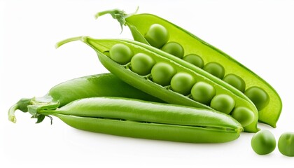 Wall Mural - transparent background png green peas in pods