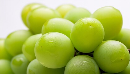 Poster - closeup of seedless green shine muscat grape background