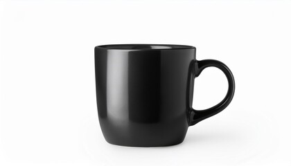 black coffee mug isolated on transparent background black porcelain mug isolated for mockup