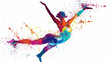 © 沈军 贡 - colorful vector illustration of gymnast, white background,