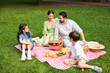 © New Africa - Happy family having picnic together in park