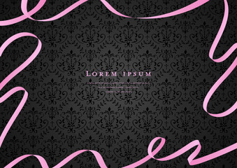 Wall Mural - pink ribbon vector design frame