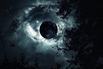 Wall Mural - Galactic Voyage: Planet in the Night Sky