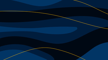 Wall Mural - Abstract Navy and Yellow Line Art Background