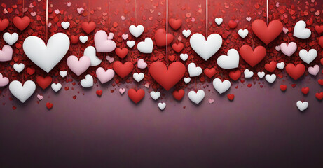 Wall Mural - red hearts