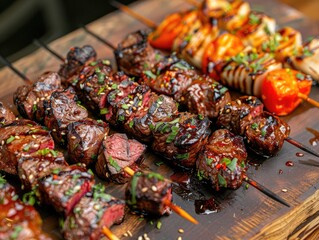 Canvas Print - shish kebab on skewers