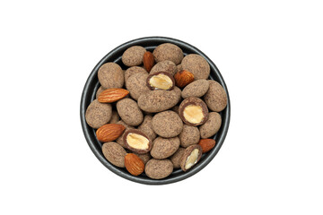 Sticker - PNG, Almonds in chocolate, isolated on white background