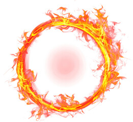 Sticker - Fiery ring of fire with red circle in center.