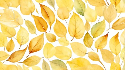 yellow watercolor leaves abstract background copy space backdrop art