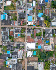 Wall Mural - Top down view of Kolakalur village near Tenali town, Guntur district, Andhra Pradesh state in India.