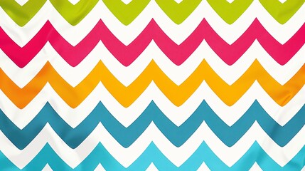 Colorful Chevron Pattern on White Background