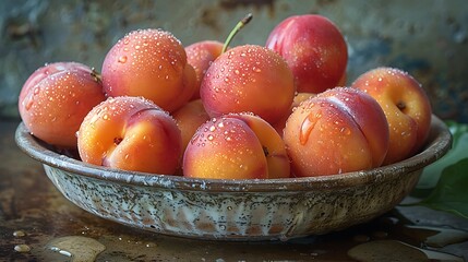 Poster - a bowl of peaches.