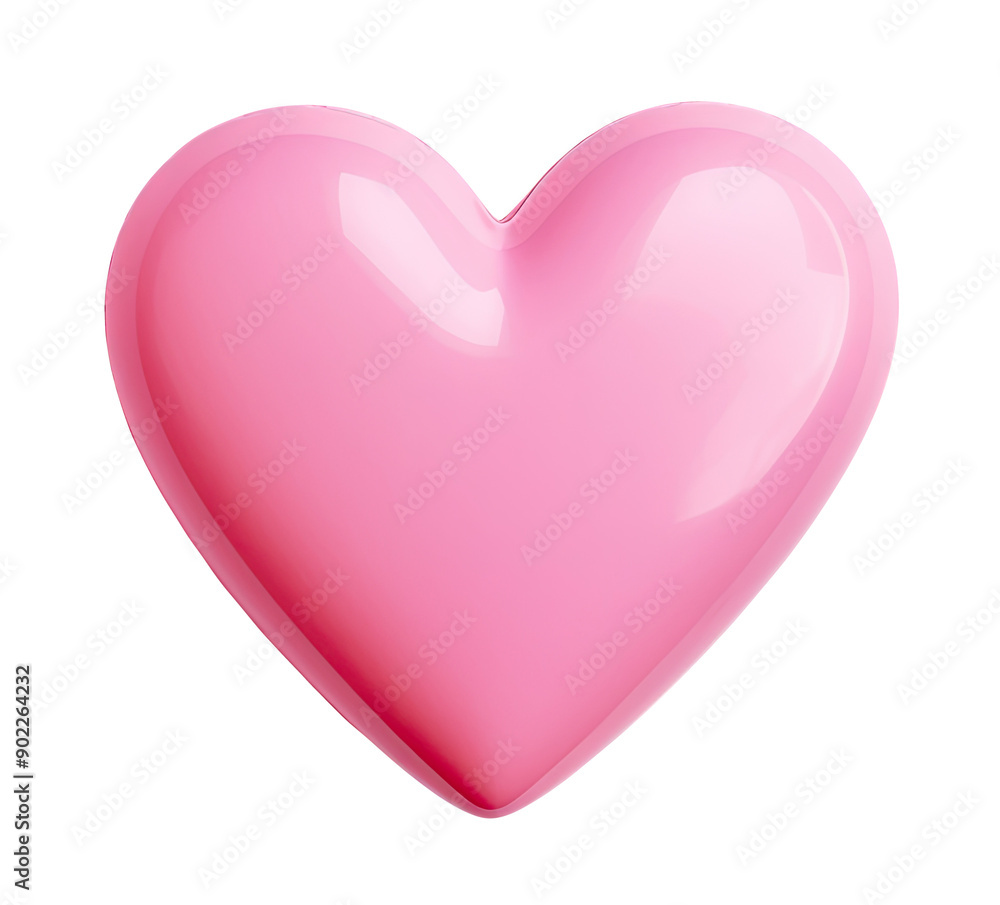 Glossy pink heart isolated on transparent background Stock Photo ...