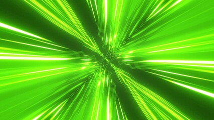 Wall Mural - Timewarp Tunnel, Green Neon Light Rays