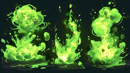 green explosion cartoon illustration