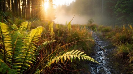 Wall Mural - Sunrise Through the Trees