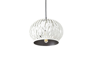 Canvas Print - Modern White Pendant Light With Black Cord