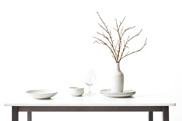 Wall Mural - Minimalist Table Setting with Dried Branches