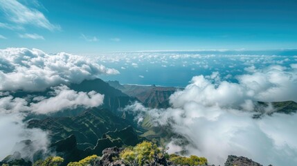 Wall Mural - Impressive view of clouds in a breathtaking natural landscape
