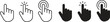 © Oman - Pointer cursor computer mouse icon collection. Clicking the cursor. Hand clicks. Pointing hand click icon. Click the cursor. Vector illustration