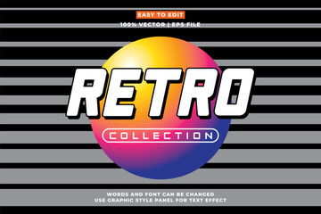 Canvas Print - retro editable text effect style. retro vintage nostalgic vibes 3d cartoon style premium vector