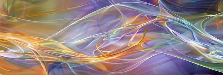 Wall Mural - Vivid and dynamic abstract art with flowing waves of multicolored light, perfect for vibrant designs.