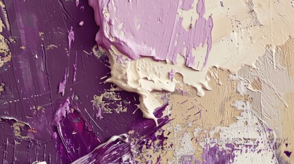 Canvas Print - Purple and White Paint Close Up