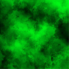 Leinwandbilder - Green watercolor paper textured with splashes. Abstract painted artistic grunge design with forest green. Explosive powder green on black background. Green smoke with fog texture