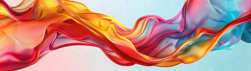 Canvas Print - Abstract Colorful Flowing Fabric