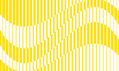 Wall Mural - abstract simple thin to thick yellow wave line pattern can be used background.