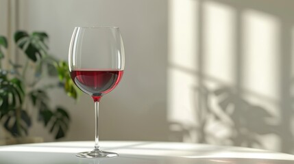 A glass of red wine on the table