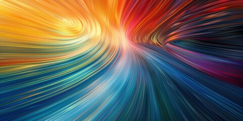 Wall Mural - The dynamic abstract swirl showcases vibrant gradients and motion, creating a colorful and energetic display